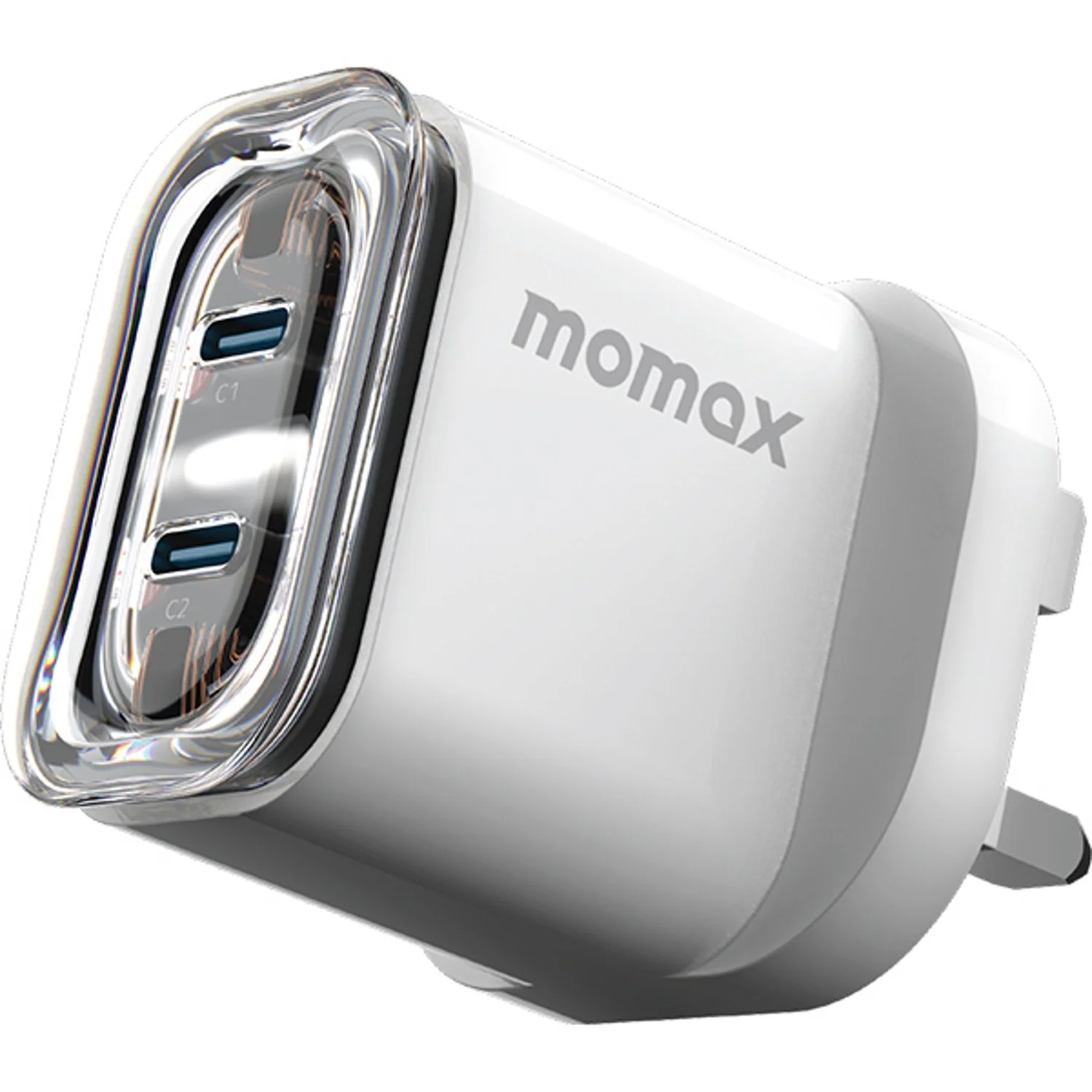 Momax 1-Charger Flow Pd 35W 2 Ports GaN Wall Charger  Color  White