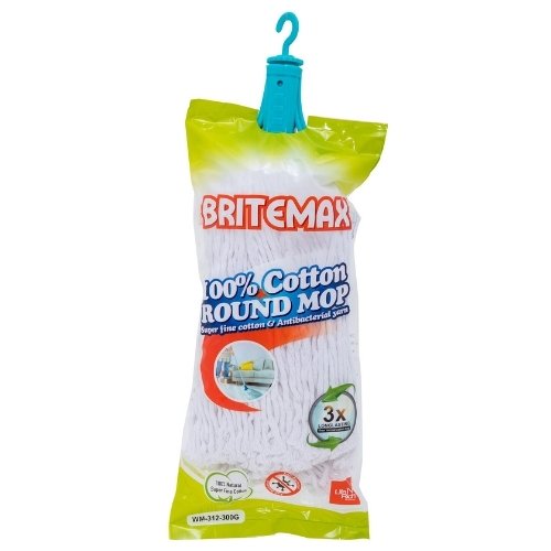 300G Round Mop With Stick 100% Cotton BM312