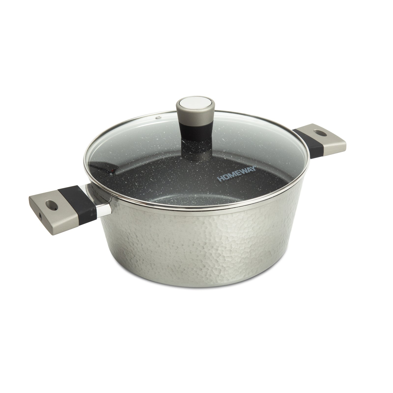 Homeway Hammered Body Marble Casserole With Lid 28 Cm HW3527