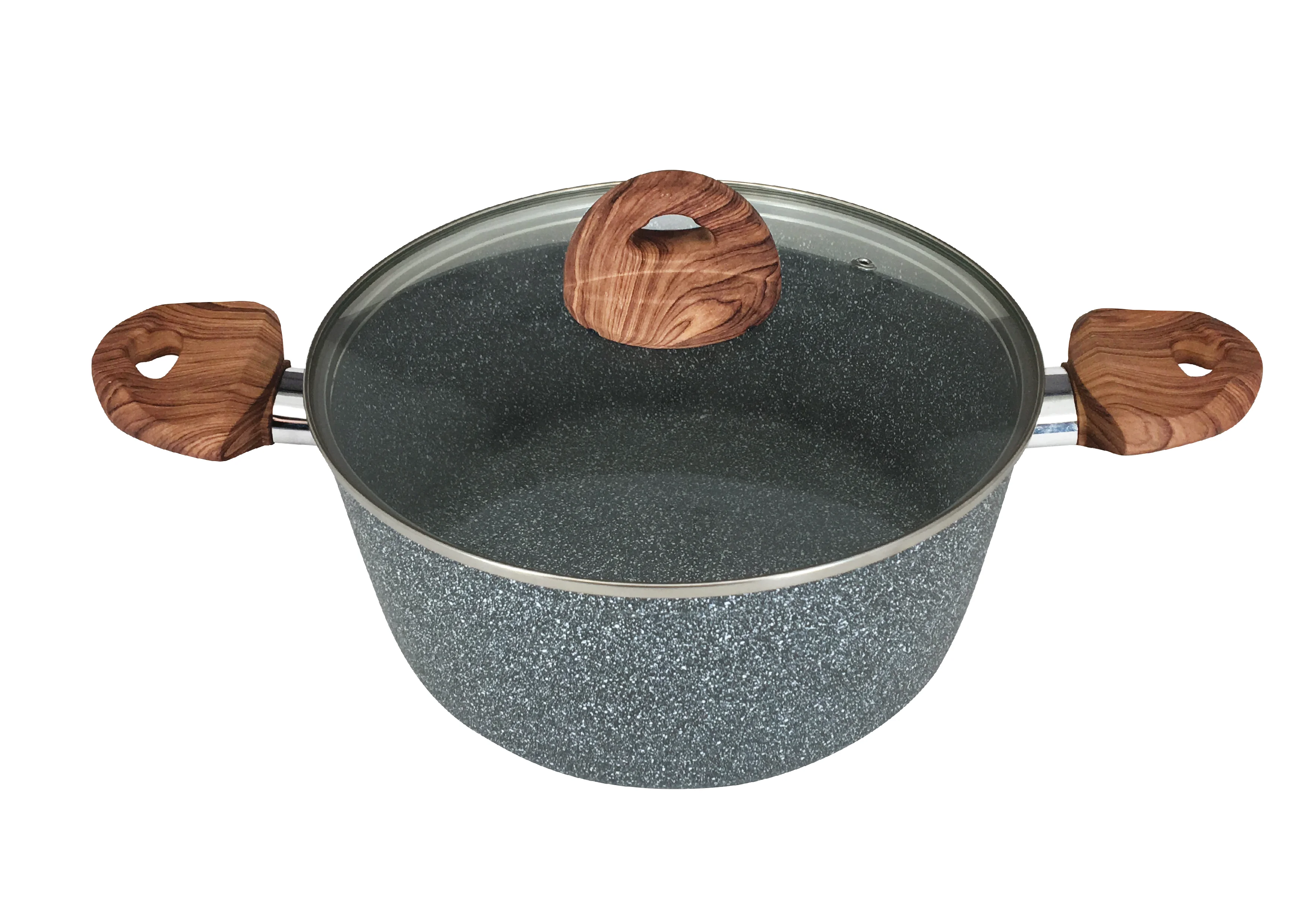 Homeway 24Cm Marble Casserole With Lid - Forged HW3421