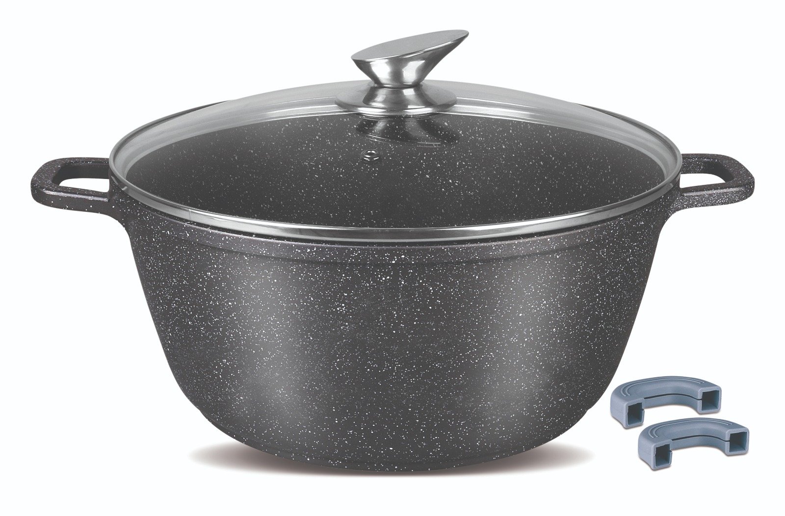 Homeway Marble Casserole With Lid Die Cast Aluminum 24Cm HW3475