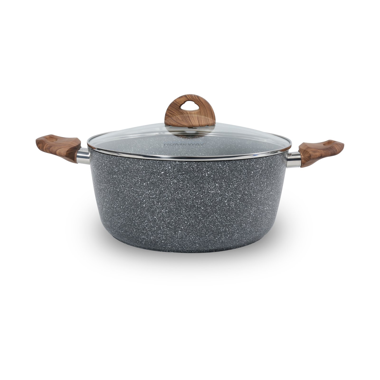 Homeway 28Cm Marble Casserole With Lid - Forged  HW3422