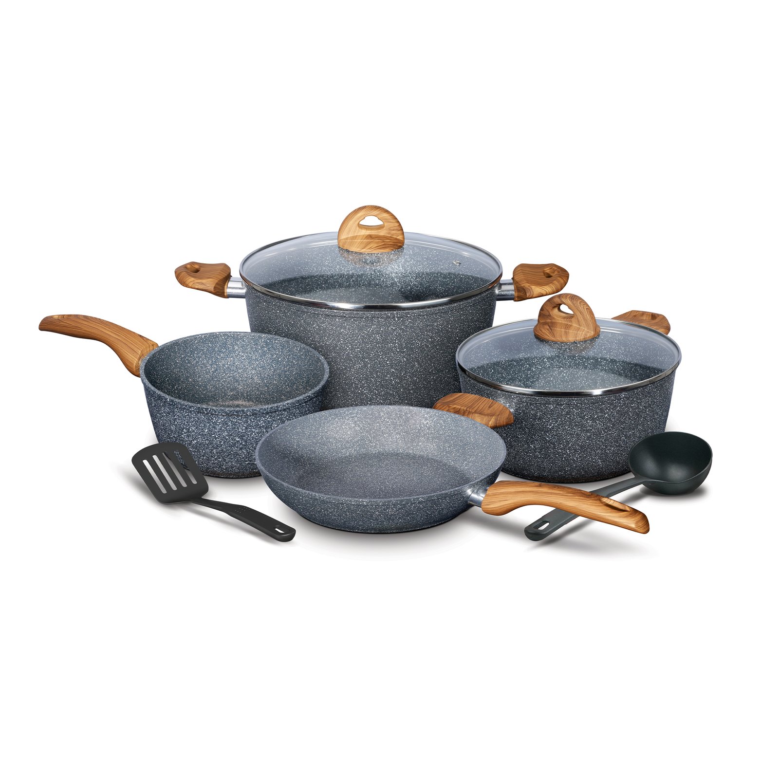 Homeway 8 Pcs Granite Cookware Set-Forged HW3682