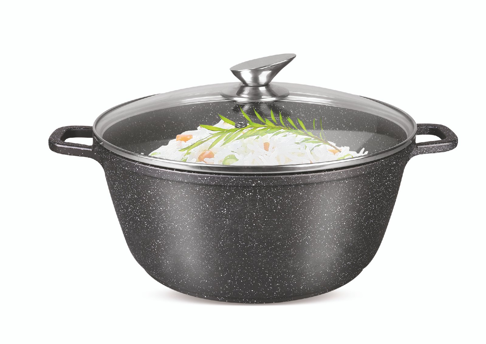 Homeway Marble Casserole With Lid Die Cast Aluminum 40Cm HW3473