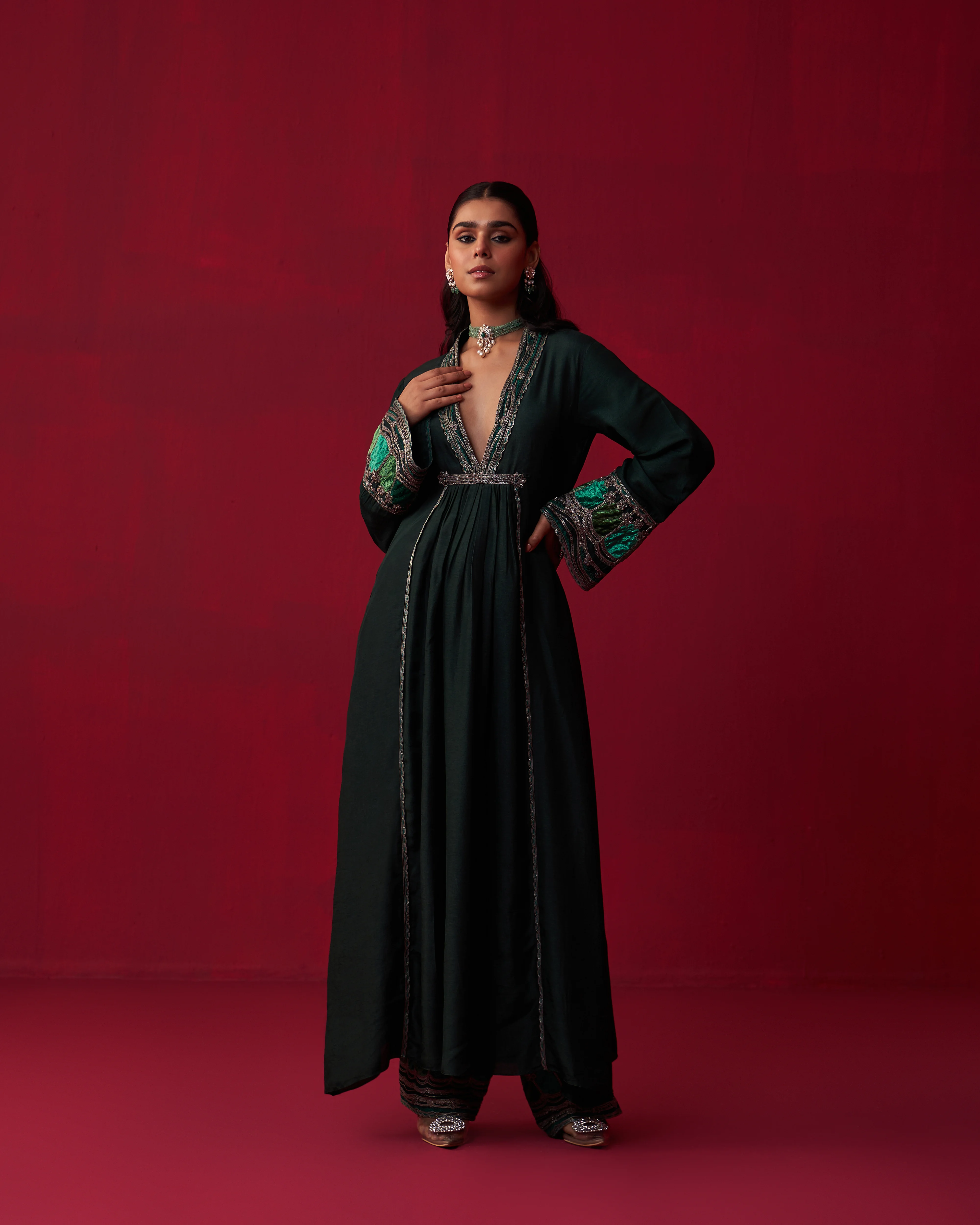 Faerie Green Kurta and Palazzo Set