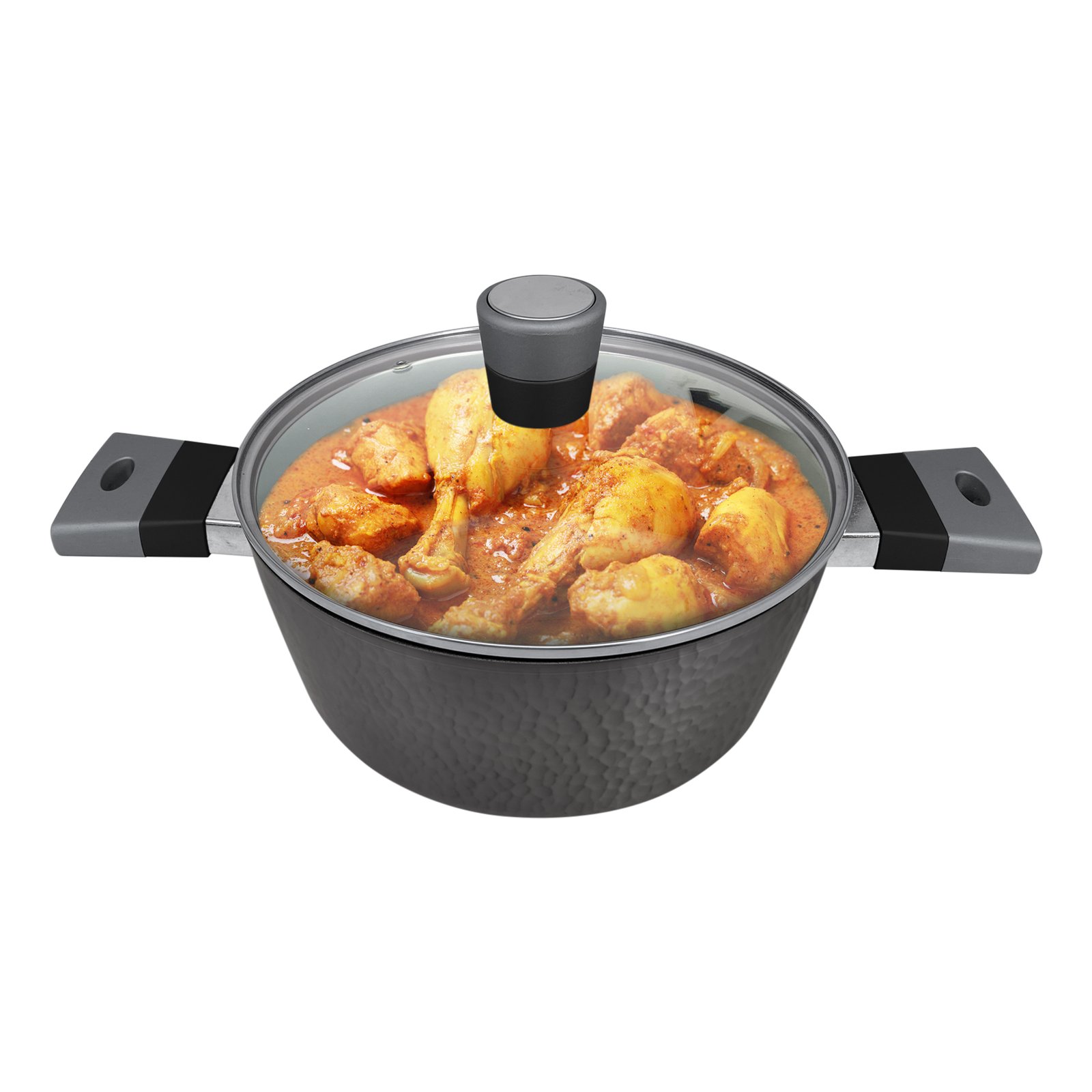 Homeway Hammered Body Marble Casserole With Lid 24 Cm HW3526